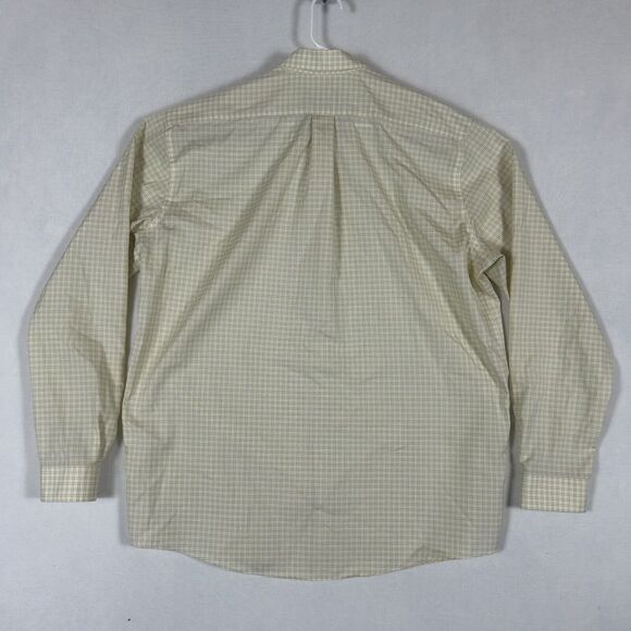 Eddie Bauer Button Down Shirt XL Tall Yellow Plaid Long Sleeve Relaxed Fit XLT - Picture 8 of 9